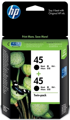 Mực in HP 45 2-pack Black Original Ink Cartridges (CC625AA)