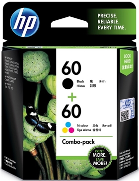 Mực in HP 60 2-pack Black/Tri-color Original Ink Cartridges (CN067AA)