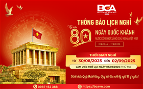 Thông báo lịch nghỉ lễ Quốc Khánh 02/09/2025