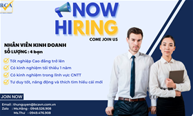 Công ty BCA Việt Nam tuyển nhân viên kinh doanh Laptop, Máy tính, Máy in, Mực in tại TP.HCM