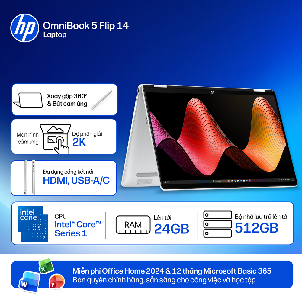 HP OmniBook 5 Flip 2-in-1 Laptop 14-fp0055TU (BZ7Q4PA)