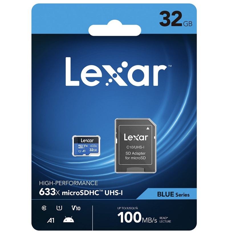 Thẻ nhớ Lexar 32GB High Performance 633x MicroSDHC with Adapter (LSDMI32GBB633A)