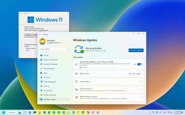 Người dùng có thể kiểm tra bản cập nhật cho Windows 11 thông qua ứng dụng Settings CHỤP MÀN HÌNH