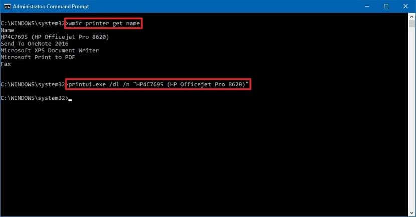 xóa driver máy in hp bằng command prompt