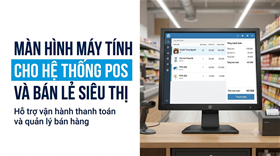 Màn hình chuyên dụng cho máy tính tiền POS và hệ thống bán lẻ siêu thị