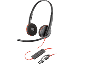 Tai nghe Poly Blackwire 3220 Stereo USB-C Headset +USB-C/A Adapter (8X228AA)