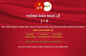 Thông báo lịch nghỉ lễ Quốc Khánh 02/09/2022